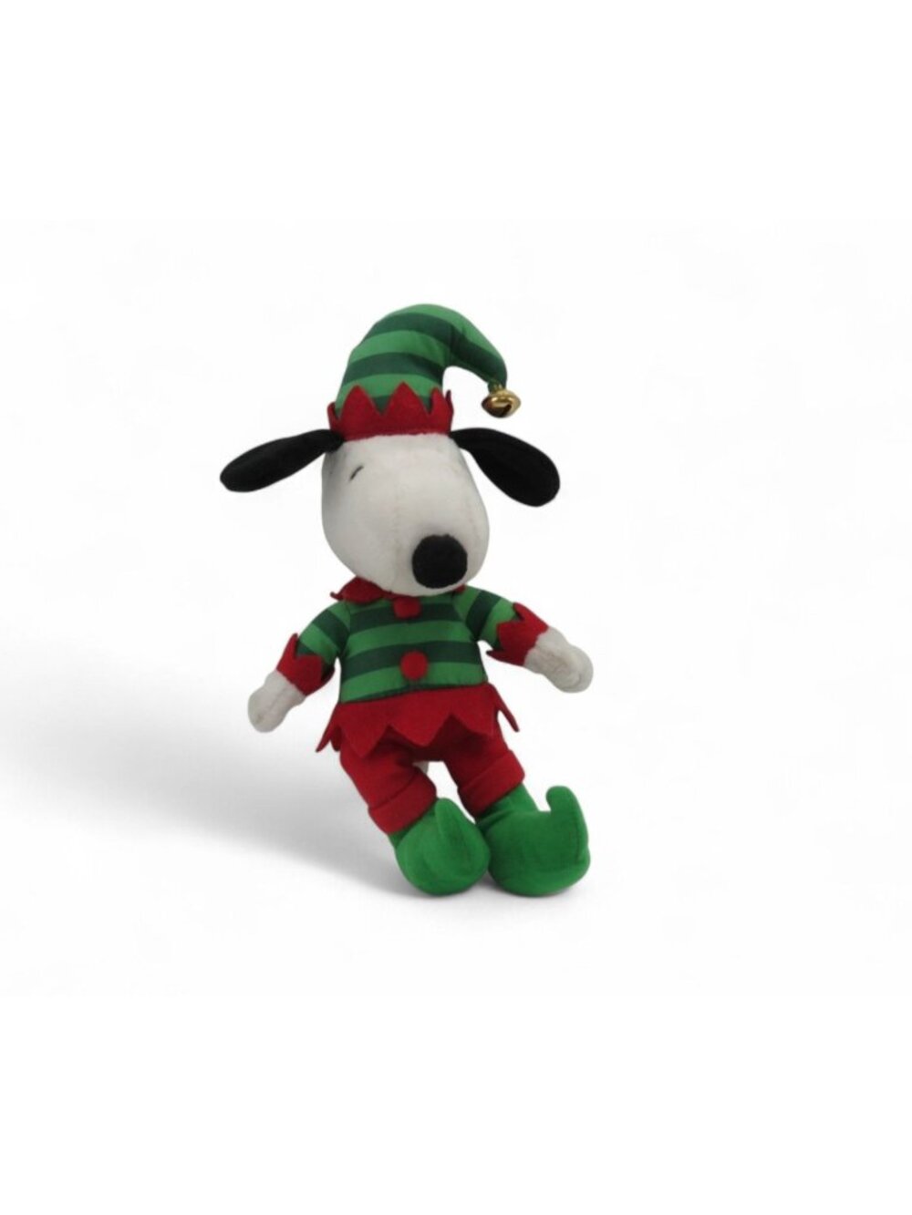 Hallmark Peanuts Snoopy Elf Plush Stuffed Toy Green and Red Jester 10"